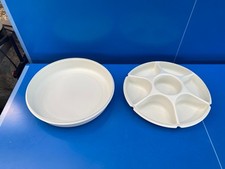 TUPPERWARE PLATEAU Plat de Service APERITIF 7 COMPARTIMENTS BLANC VINTAGE