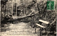 Old postcard AK PARIS 12th Bois de VINCENNES Cyclone of June 16, 1908 A bench (672530)