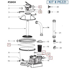 Bestway Kit De 8 Pièces Joints pour Filtres 58404 58256 58199 à Partir 5678