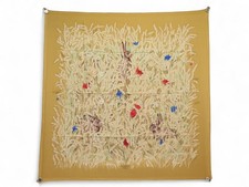 VINTAGE NEUF FOULARD HERMES LES BLES HUGO GRYGKAR CARRE 90 SOIE SILK SCARF 530€