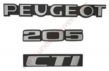 LOGO PEUGEOT 205 CTI NOIR ET