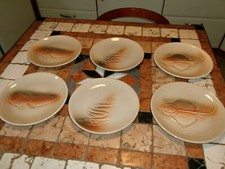 LOT DE 6 ASSIETTES A POISSON