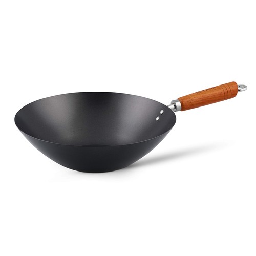 Wok acier carbone 31cm - wok, carbone,