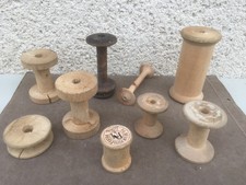 9 anciennes bobines en bois /