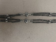 Collier Touareg Ancien Argent Et Perles Noires Niger