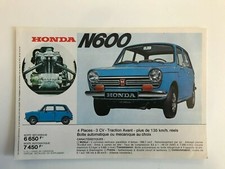 HONDA N600   brochure dépliant catalogue publicitaire vintage C15