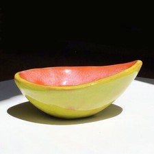 CONRAD PARIS à SANT VICENS Rare Coupe Terre Cuite Émaillée 1950 Era Jean Lurçat