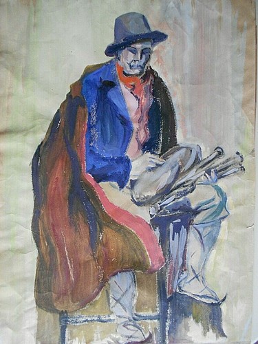 Ancienne grande aquarelle