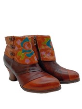 LAURA VITA Bottines à fermeture éclair Dames Bottines T EU 39 brun-bleu-rose