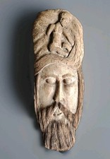 Beautiful wooden mask carved ethnic origin 
