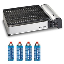 Barbecue portable grill à gaz de table 1.9 KW Kemper anti adhesif + 4 cartouches