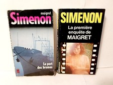 Lot de 2 livres de simenon, la première enquête de maigret et le port des brumes