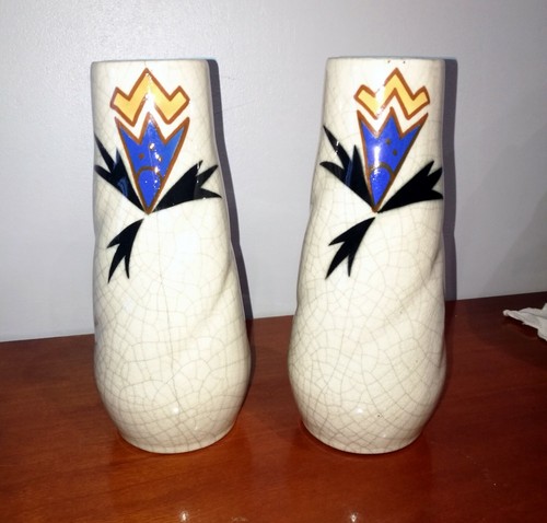 Belle paire vase craquelé - vase,
