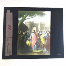 Christ Preaching At The Gates Of Jerusalem Glass Plate Magic Lantern