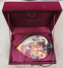 Ne'Qwa Art Glass Ornament by Stewart Sherwood Handpainted in Case