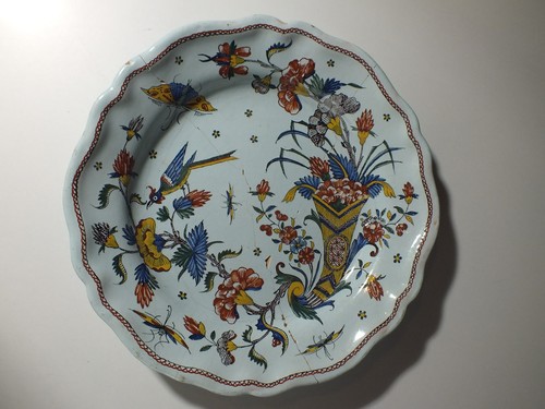 Plat ancien faïence de - plat, en