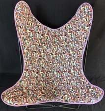 JACQUARD FABRIC COVER FOR DOUBLE CHAIR AA BUTTERFLY 1950 PURPLE