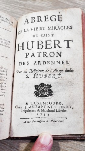 Vie saint hubert - saint, 1734