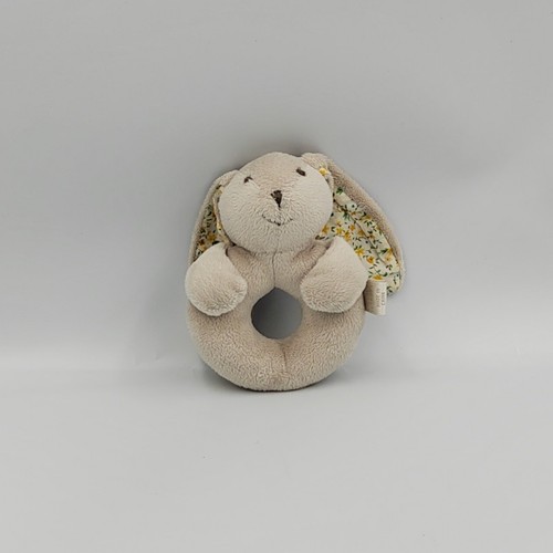 Doudou hochet lapin - , gris