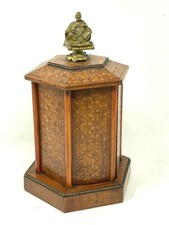Cigar Cellar Inlaid & Surmounted by a Chinese in Bronze & 19th Century & Box 