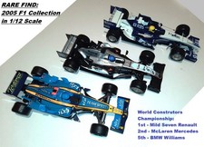 RARE VINTAGE 1/12 2005 F1 Collection: Renault R25, McLaren MP4-20, Williams FW27