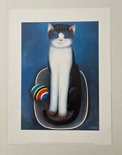 LE CHAT, BY CARLOS OCHAGAVIA RARE 1993 SMALL ART PRINT, LAST ONE!!!
