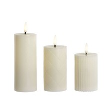 Bougie LED Home ESPRIT Beige 5,5 x 5,5 x 13,5 cm [AA]