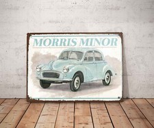 Plaque métal vintage morris minor Enseigne Garage Décoration Déco atelier