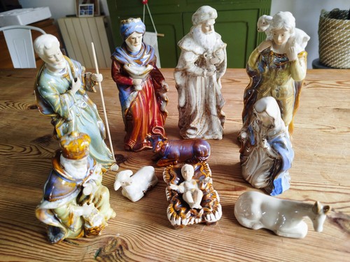 Ancienne crèche faïence - ancienne,
