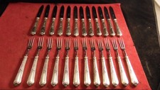 Dessert service 12 knives + 12 forks Ercuis model Louis XV