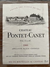 Château Pontet Canet 1980 Label - 75 cl