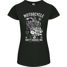 T-Shirt Femme Biker Petite Coupe Moto Garage Sale