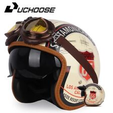 3/4 Retro Helmet Vintage Motorcycle Helmet for Men and Women Open Face Design