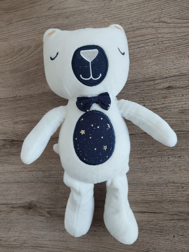 Doudou peluche ours bleu - ours,