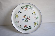 Plat à tarte en faïence de Gien décor Oiseaux de Paradis, diamètre 32.5 cm