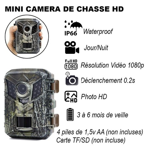 Mini caméra chasse 16mp - caméra,