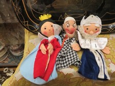 lot of 3 antique chiffon puppets the king queen