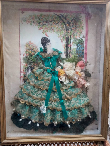 Ancien tableau vitrine mode - vitrine,