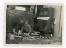 PHOTO amateur snapshot, radio toy train car interior 40s/50s