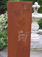 Grille noble brise-vue paravent papillon jardin clôture brise-vue rouille