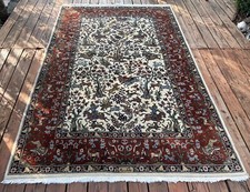 VTG Oriental Persienne Karastan  H Knotted Wool Rug Hunting Design 9 X 6 Signed