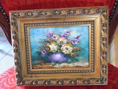 Ancien tableau huile - , école