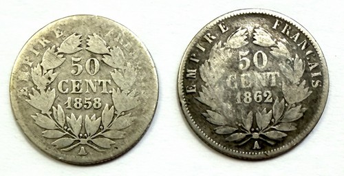 Lot pièces centimes 1858 - 50,