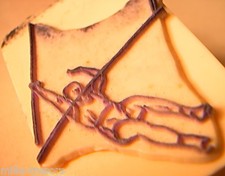 Tampon ECOLE scrapbooking : SAUT en HAUTEUR - Moyen Format sur support plastique