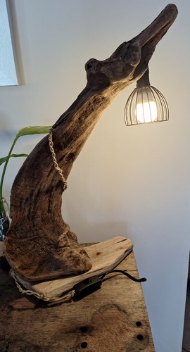 Lampe bois flotté - lampe,