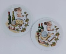 Rochard Limoges France Canape Wine Cheese Plates 5 3/8" -Set of 2