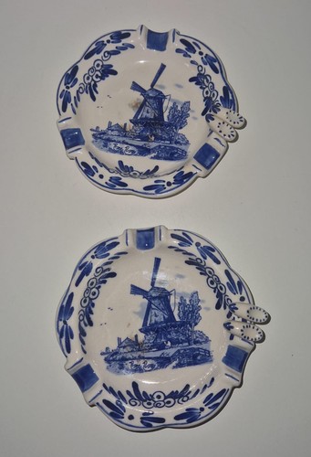 Paire cendriers delft blue - cendriers,
