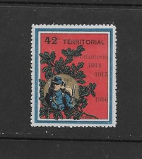 FRANCE WWI DELANDRE 42o. REGIMENT TERRITORIAL    (WW901)  **** ALBUM DES TIMBRE