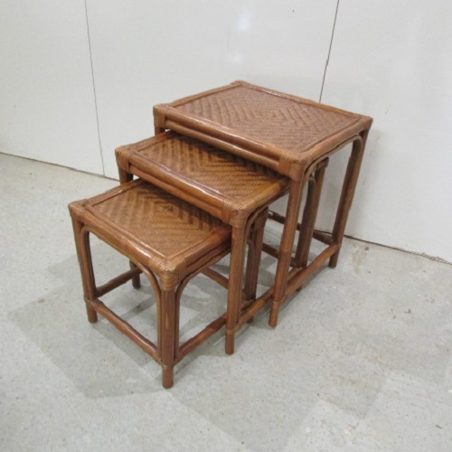 Tables gigognes rotin bambou - gigognes, rotin,bambou