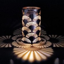 Solaire LED Lampe de Table Jardin Métal Terrasse Déco Vintage